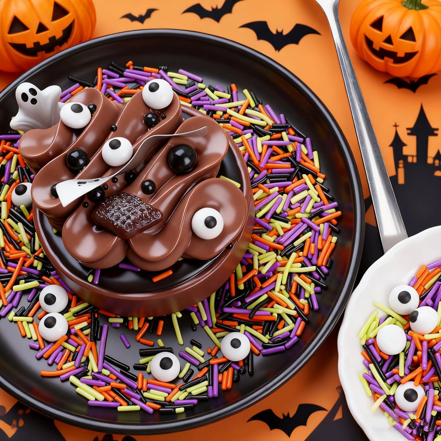Halloween Sprinkles Mix with Edible Candy Eyes - Black Orange Purple Green Jimmies for Cake Decorating  Cookies  Cupcakes  Baking  and Halloween Party Supplies  Scary Theme Sprinkles