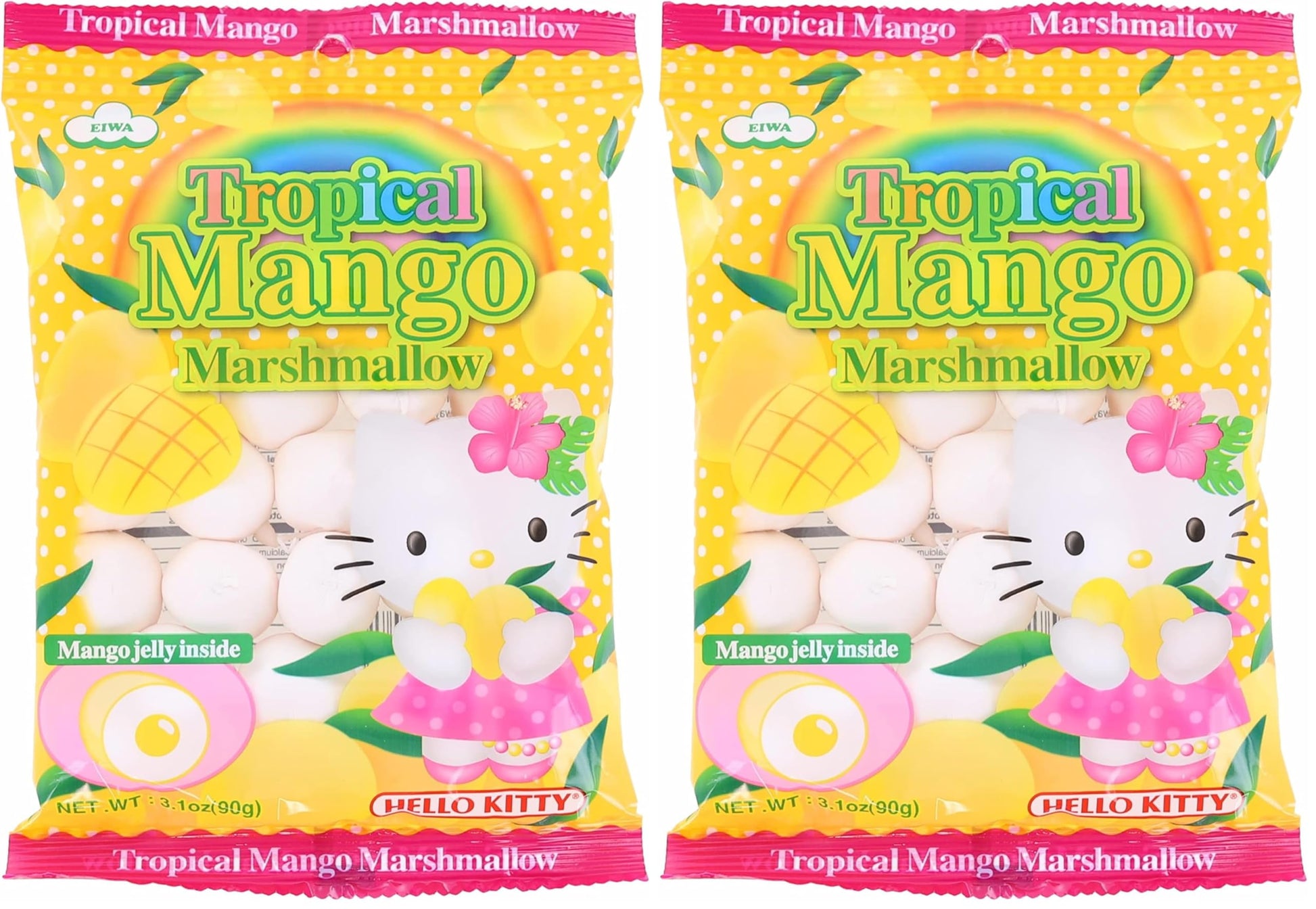 HELLO KITTY TROPICAL MANGO MARSHMALLOW 3.1OZ 1BAG (Pack of 2)