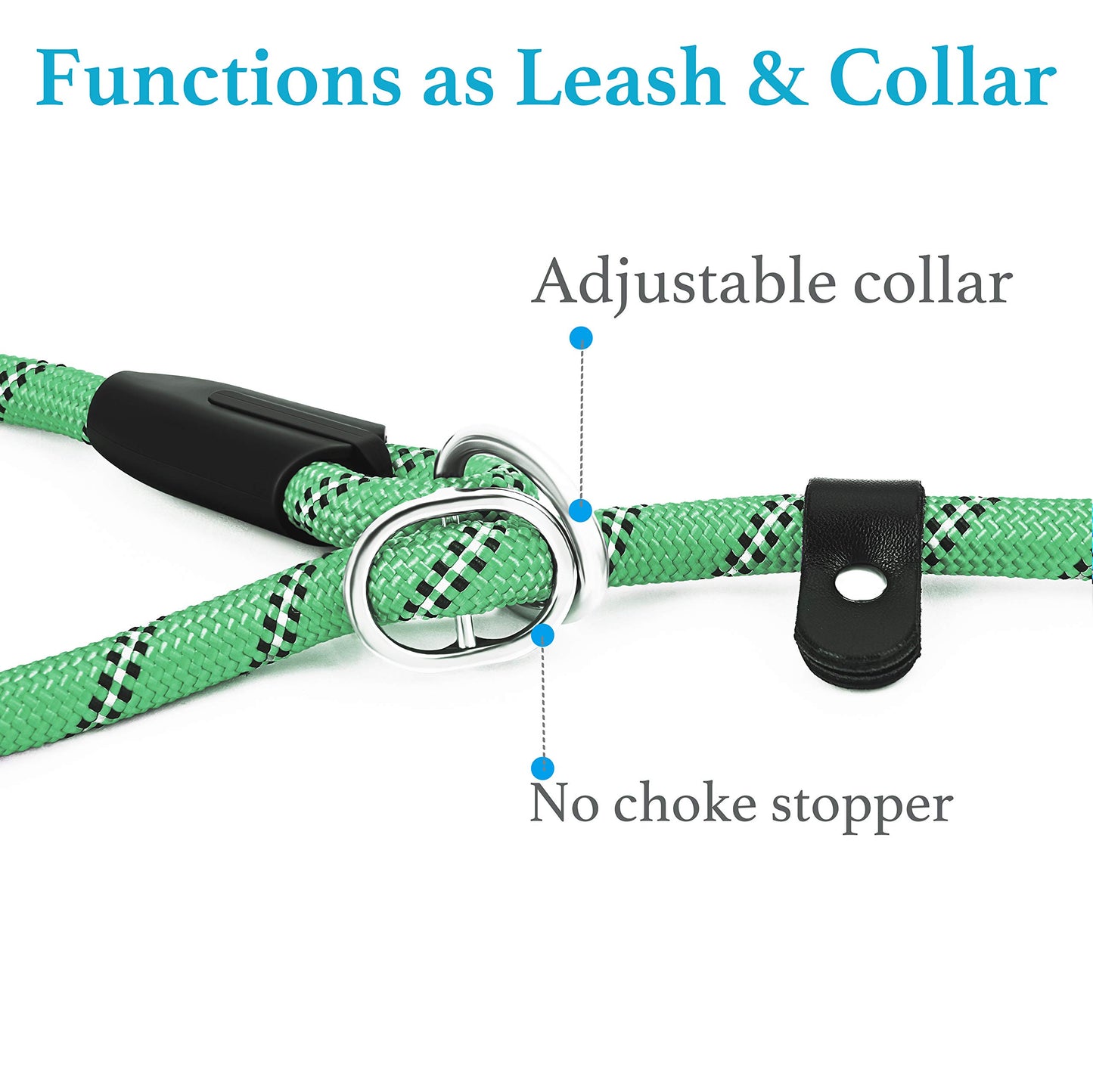 Iyoshop 6 Ft Durable Slip Lead Dog Leash With Zipper Pouch, Padded Handle And Highly Reflective Threads, Dog Training Leash, (Me