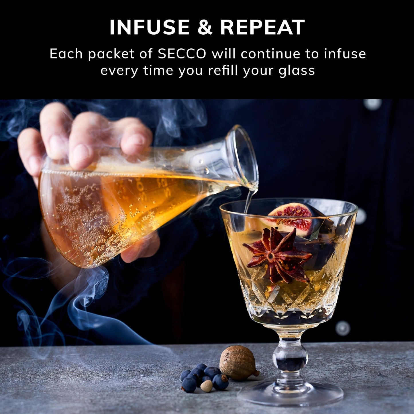 TASTELAB Secco’s Spiced Fig Drink Infusion - Botanical Packets for Cocktails and Mocktails