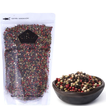Cerez Pazari Rainbow Peppercorn Blend 9 oz  Whole Black  Pink  Green  White Color Pepper For Grinders Refills