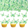 Gyufise 72Pcs Edible Butterfly Cupcake Toppers & Decorations For Butterfly Theme Baby Shower & Kids Birthday Party Cake Supplies - Green