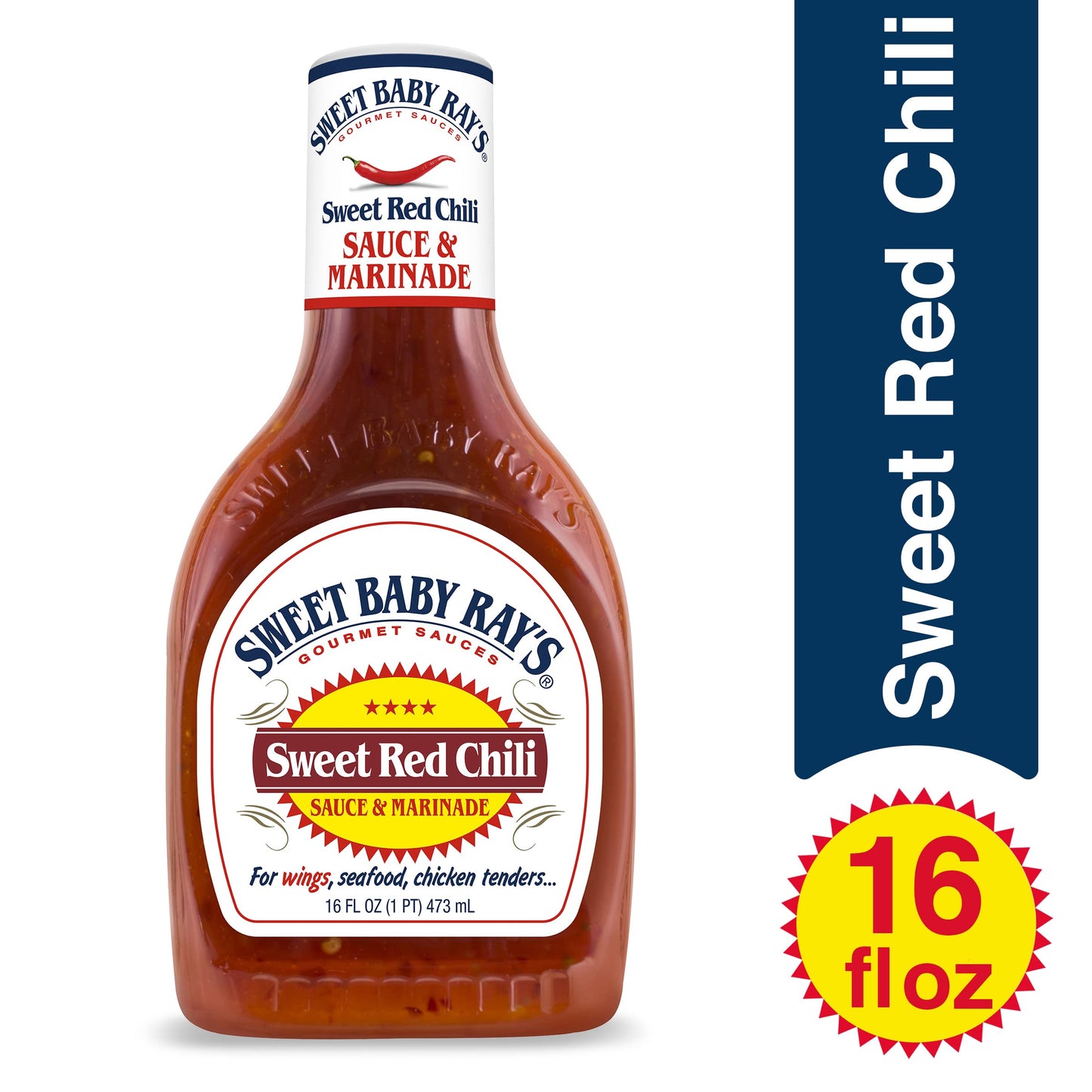 Sweet Baby Rays, Wing Sauce & Glaze, Sweet Red Chili, 16oz Bottle (Pack of 3)