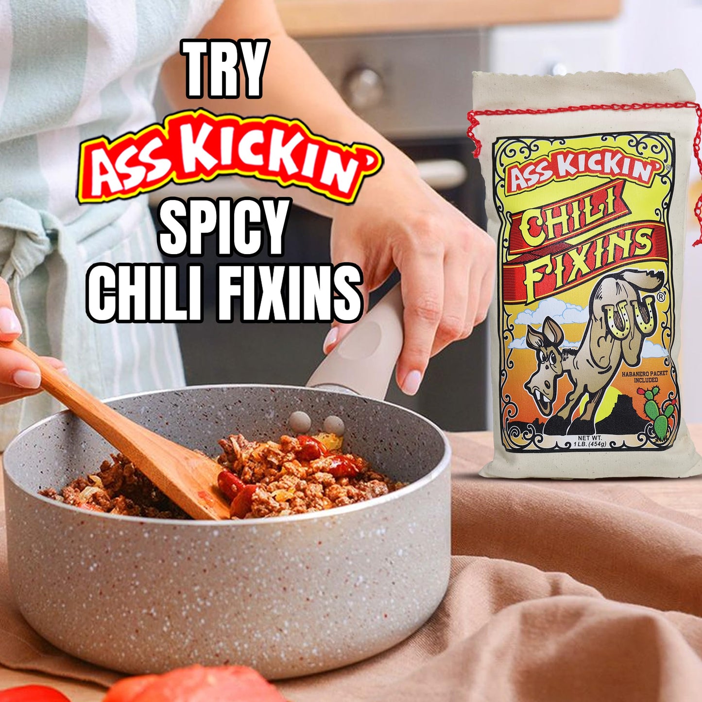 ASS KICKIN Chili Fixins - 2 Pack Gourmet Chili Mix - 16oz Each - Made in the USA