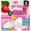 Jubes Strawberry Nata De Coco Jelly Cubes (12.7 oz, Pack of 6) - Strawberry Coconut Jelly Cubes for Sago - Coconut Gel in Syrup 