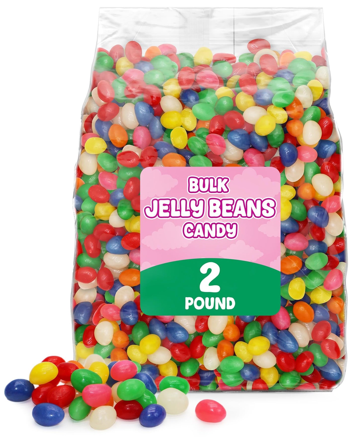 GEEOOLLAH Bulk Classic Jelly Beans Candy - Assorted Flavors, 2 LB Bag, 15.7 x 5.2 x 17.2 cm