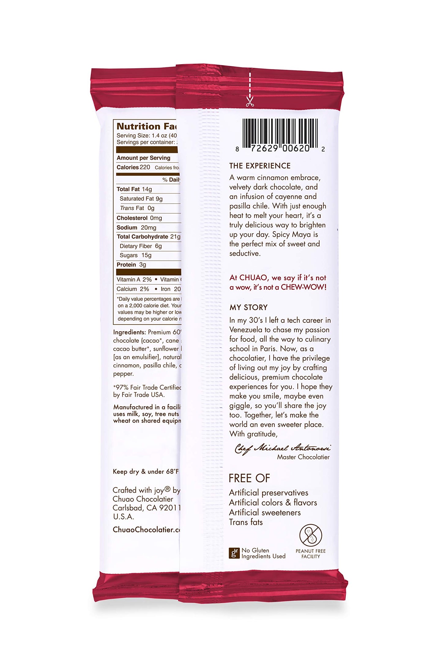 Chuao Chocolatier Spicy Maya Dark Chocolate Bars | Gourmet Cinnamon Cayenne Artisan No Preservatives | For Gift Baskets, Christmas, Valentines Day, Gifts For Women, Men, Birthday, Thank You, Care Package | 3 Pack