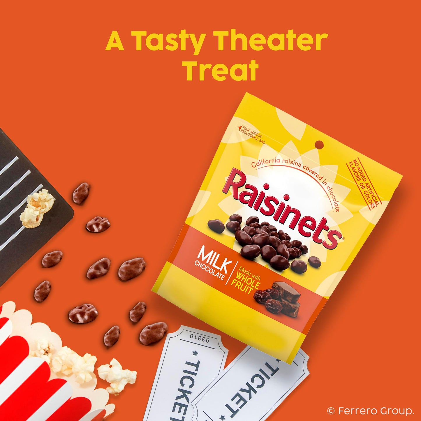 Raisinets Milk Chocolate Covered Raisins, Gluten-free California Chocolate Raisins, Resealable Bag, 8.0 oz