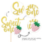 1 Pcs Strawberry Sweet One Cake Topper Glitter First Birthday Strawberry Cake Pick For Sweet Fruit Theme Baby Shower Kids Birthd