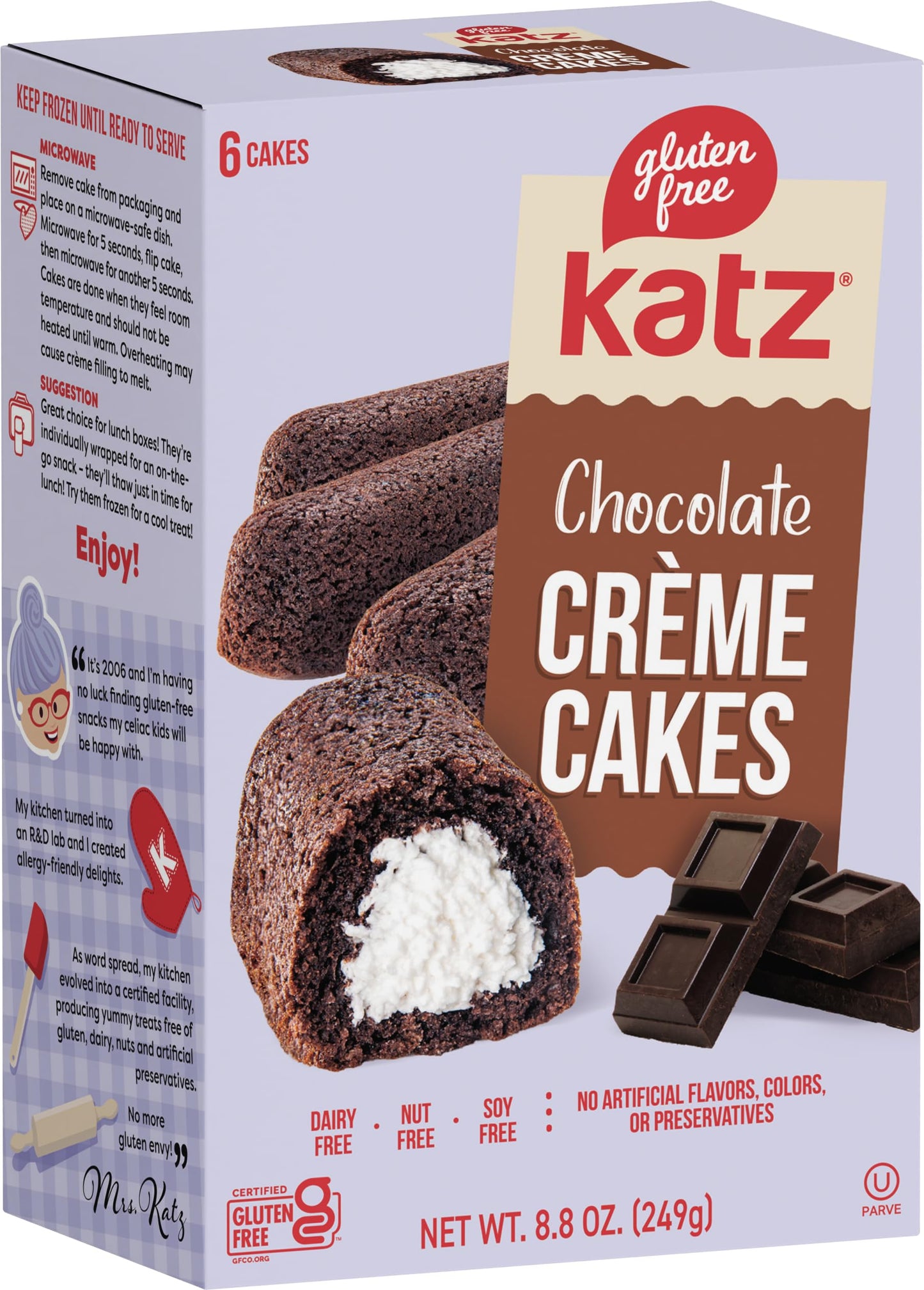 Katz Gluten Free Snacks Heavenly Creme Cake Variety Pack. Chocolate & Vanilla Creme Cake, Chocolate & Lemon Cupcake, Free Of Dairy, Soy, Tree Nuts And Peanuts, Kosher (4Pk)
