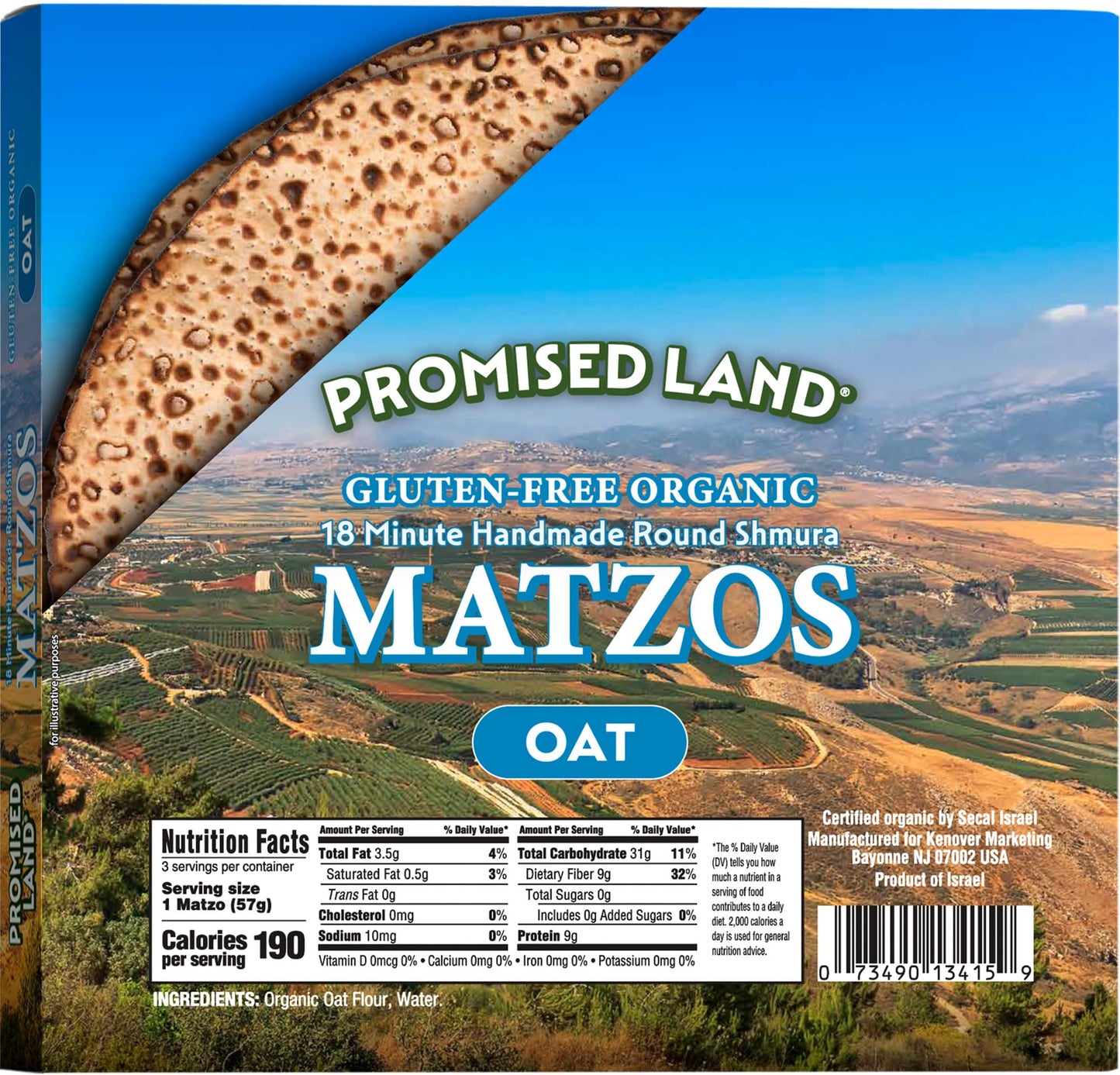 Promised Land Handmade, Round Gluten Free Oat Matzo, Shmura 18 Minute Matzo | USDA Organic | Exceptionally Delicious Tasting | 3