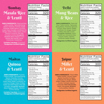 Aahana'S Lentils (Dal) & Rice Bowls (Kitchari) Prepared Meals- Ready To Eat Meals, Vegan, Gluten-Free, Plant Based Food- High Pr