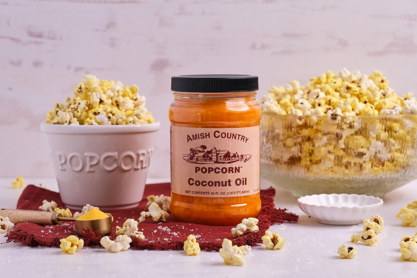 Amish Country Popcorn | Coconut Oil | Vegan, Tree Nut And Peanut Free | Old Fashioned, Non-Gmo And Gluten Free (30 Oz)
