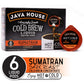 Java House Cold Brew Coffee, Sumatran Dark Roast Coffee Concentrate Liquid Pods, 6 Ct
