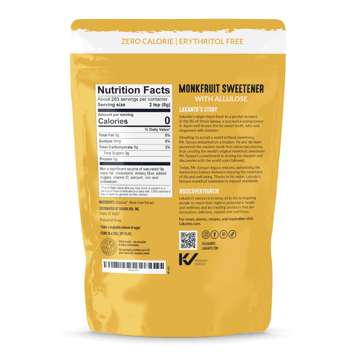Lakanto Golden Monk Fruit Sweetener with Allulose - Raw Cane Sugar Substitute  Erythritol Free  Gluten Free  Vegan  Keto Friendly  Sugar Replacement (Golden - 5 lb - Pack of 1)