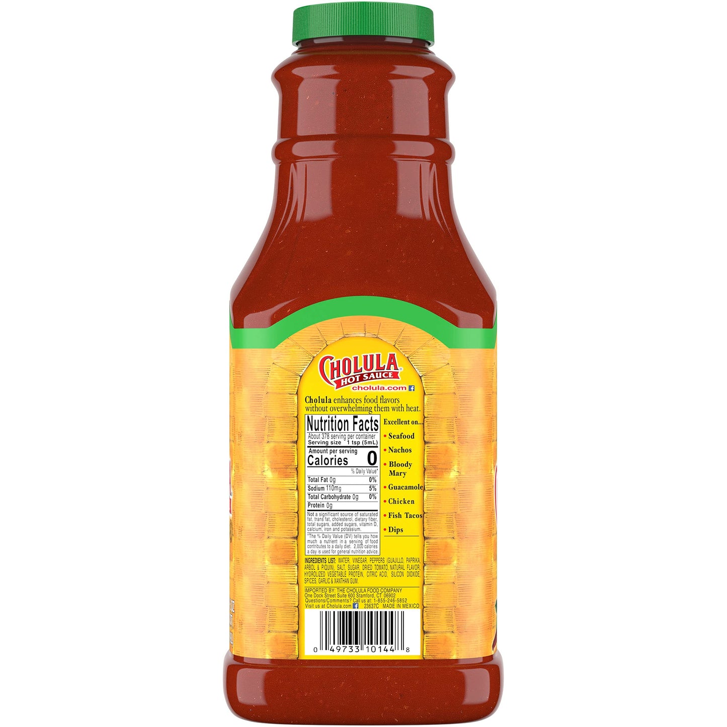 Cholula Chili Lime Hot Sauce, 64 fl oz - One 64 Fluid Ounce Bulk Container of Chili Lime Hot Sauce with Mexican Peppers, Lime an