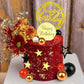 Black Red Gold White Ball Cake Toppers Set, Acrylic Birthday Cake Toppers Star Cake Toppers Mirror Cupcake Topper Ball Shaped Ca