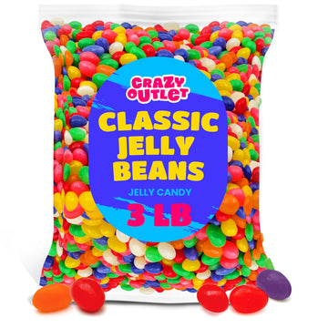 Jelly Beans Candy, Assorted Fruit And Licorice Flavors, Bulk Pack 3 Pounds