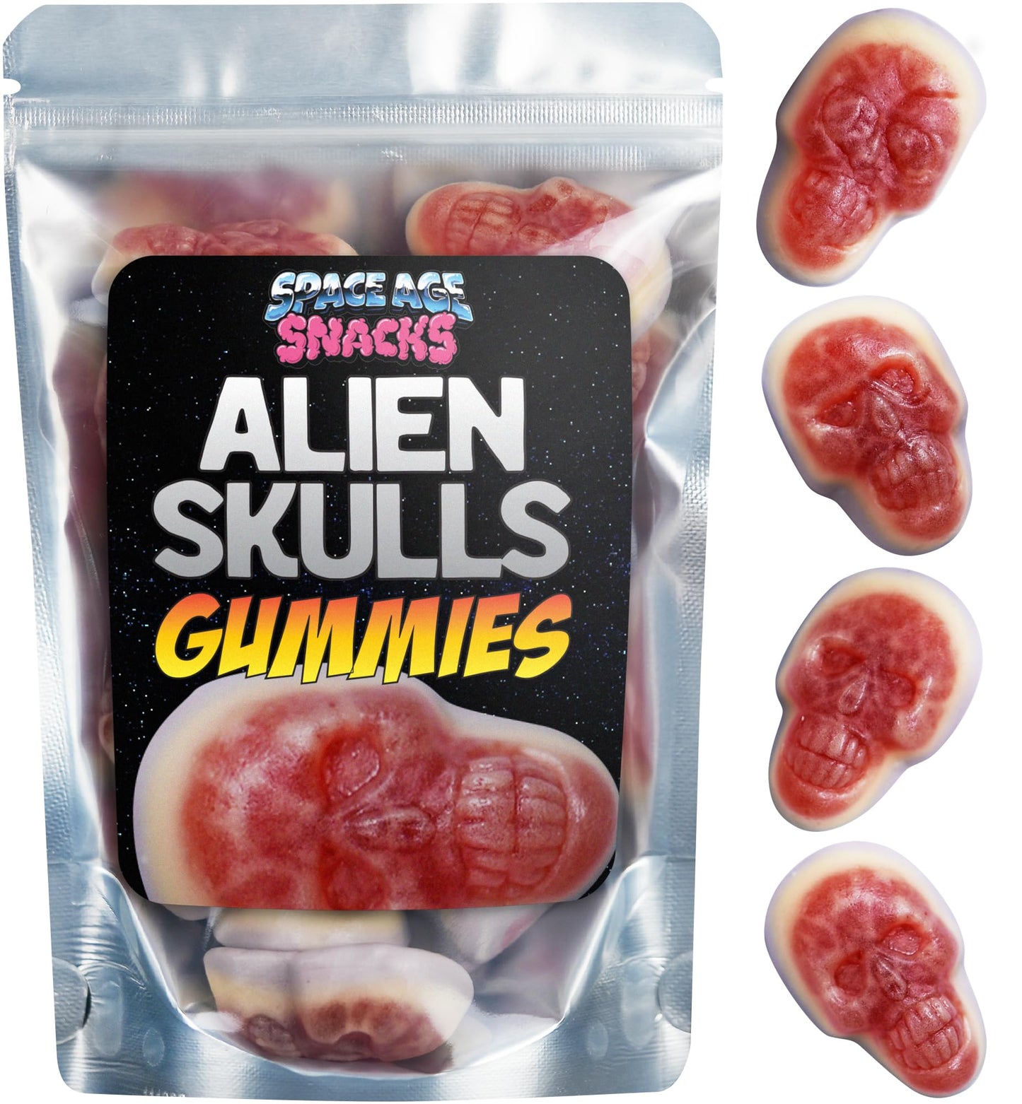 Alien Gummy Skulls - 10 Ounces Of Gummy Halloween Candy For Halloween Themed Candy Occasions - Spooky Candy Halloween Gummies Fo