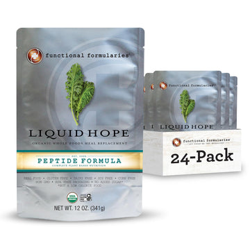 FUNCTIONAL FORMULARIES Liquid Hope Organic Peptide Tube Feed Formula  25g Protein  11g Fiber  Meal Replacement  12 Oz (24 Pack)