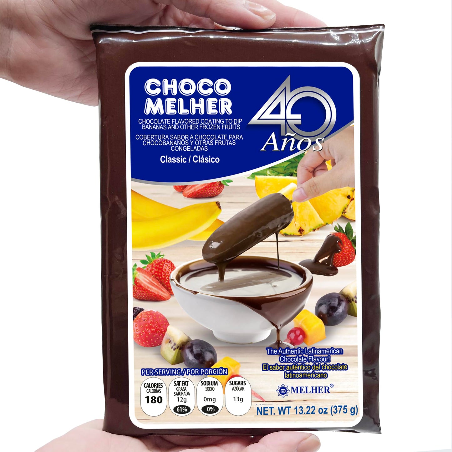 Chocomelher Clasico - 2 Pack Milk Chocolate Flavored Coating For Chocobananos - Cobertura De Chocolate - Best To Cover Frozen Ba