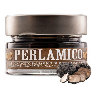Balsamic Pearls with Balsamic Vinegar of Modena IGP and Truffle - FONDO MONTEBELLO, 1.76Oz (50gr), Delicious Flavor Pearls, Impo