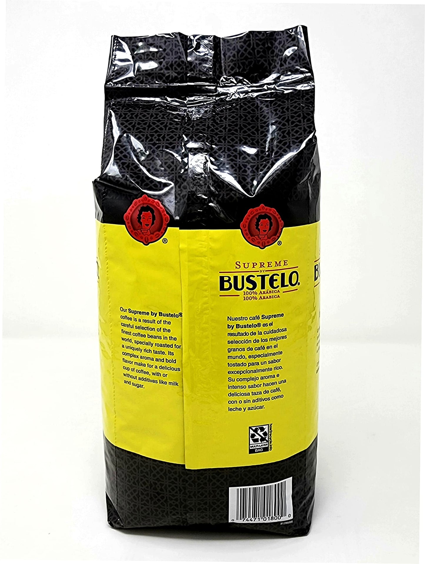 Supreme By Bustelo Whole Bean Espresso Coffee, One 32-Ounce Bags (2 Pounds) With Complimentary 5-Count, Eco-Friendly And Individ
