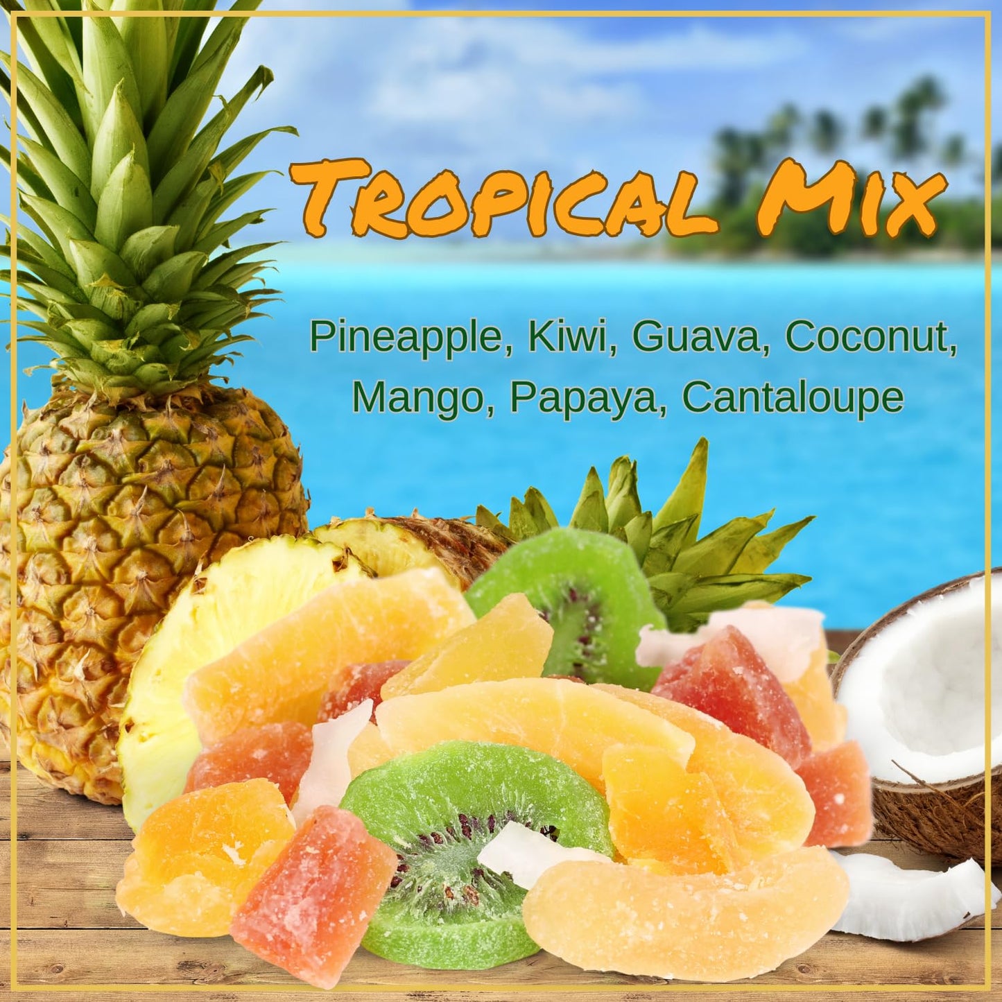Tropical Deluxe Dried Mixed Fruit - By Its Delish, 10 Lbs Bulk Bag | Healthy Snacks For Adults | Fresh Snack Mix Dry Fruit | Pin