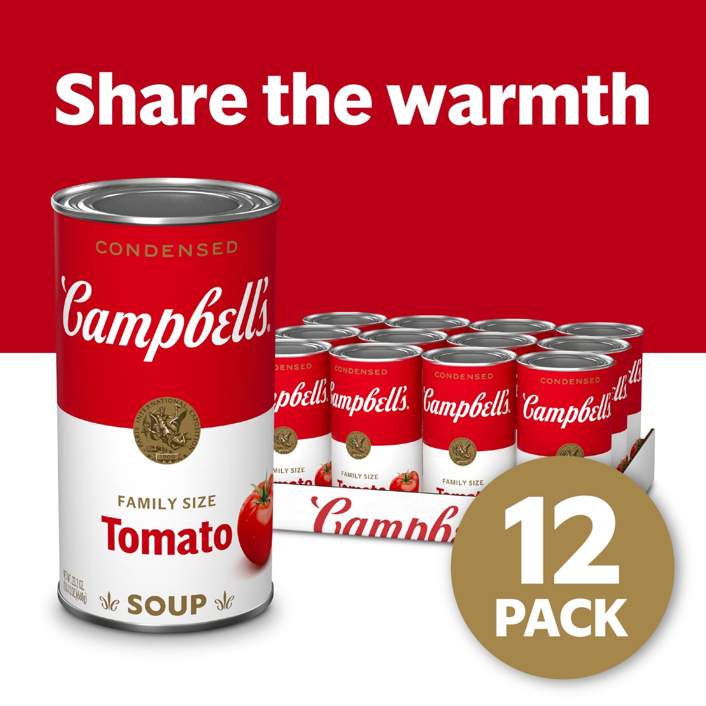 Campbells Condensed Tomato Soup, 23.2 Ounce Can, Pack of 12, Model 200000021239