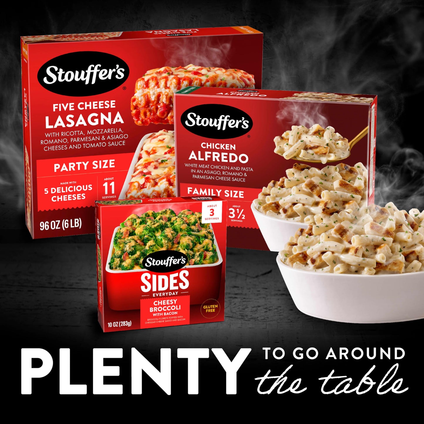 Stouffers Chicken Alfredo Pasta, Family Size, Frozen Chicken Pasta, Frozen Dinners 31 oz
