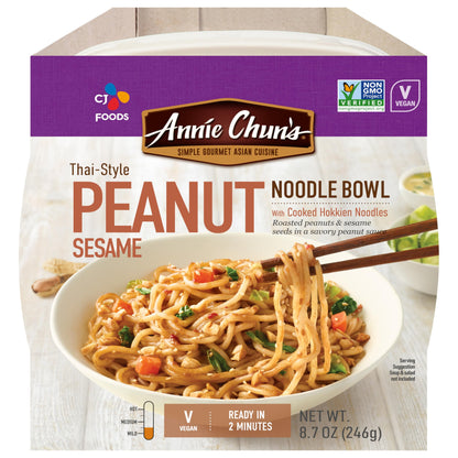 Annie Chun s Noodle Bowl, Thai-Style Peanut Sesame, Vegan, Non-GMO, 8.7-oz (Pack of 6)