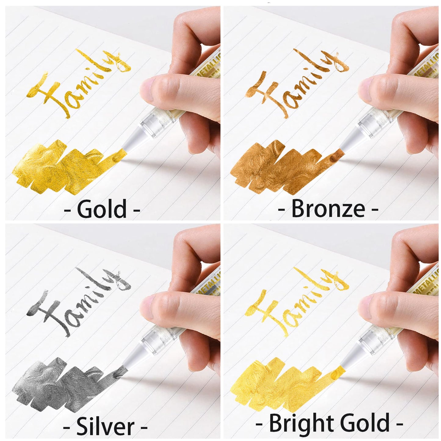 Edible Metallic Glitter Paint Set - Cake Paint Liquid Luster Dust With Brush For Fonfant Cake, Cookies, Macarons, Gumpaste, Icin