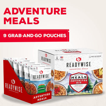 Readywise - Favorite Kit, 9 Pack, Emergency Food Supply, Mre, Freeze Dried Food, Survival, Camping Essentials, Backpacking Meals
