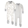 Burts Bees Baby Baby Boys Unisex Pajamas, Zip-Front Non-Slip Footed Pjs, Organic Cotton And Toddler Sleepers, A Bee Cstripe 2-Pk