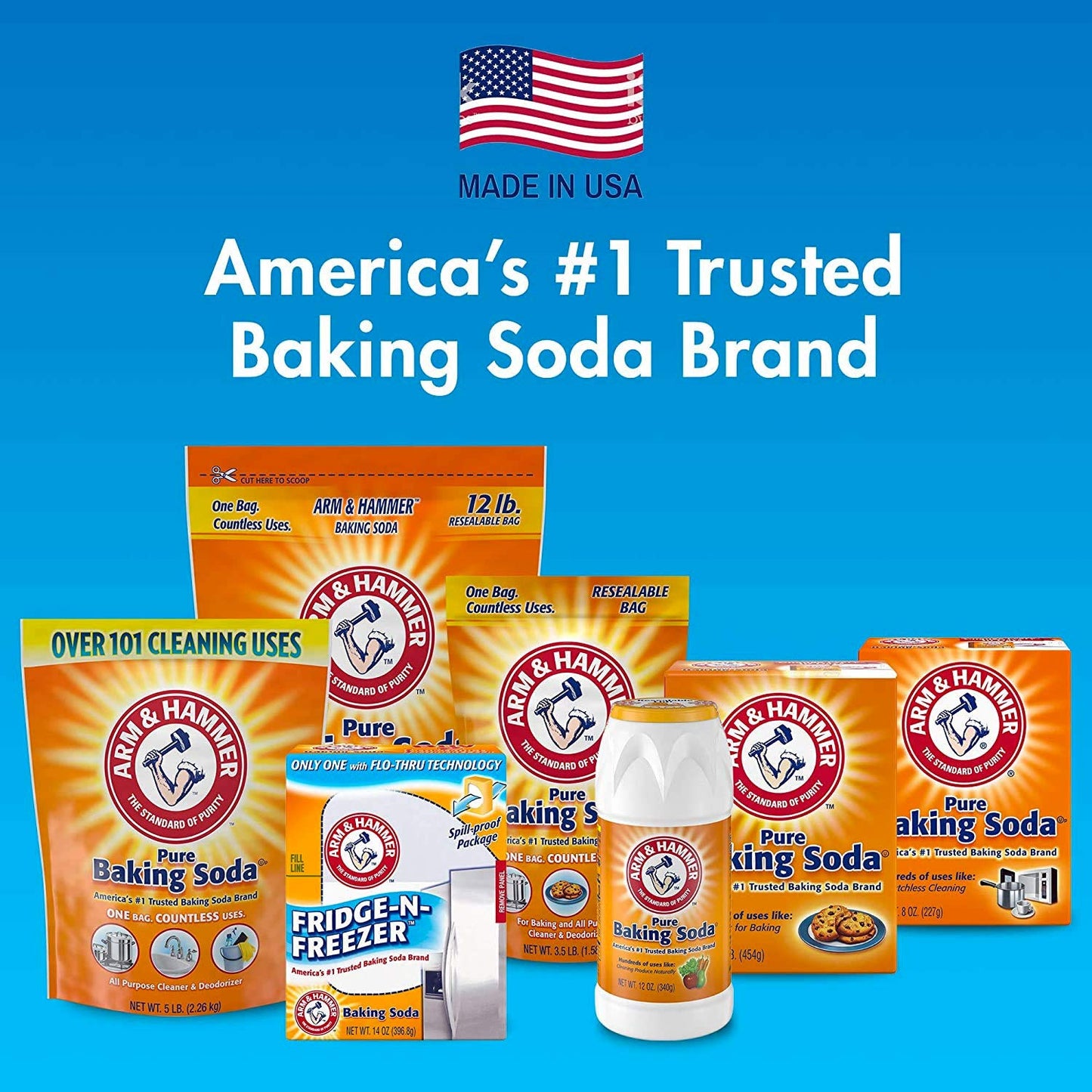 Arm & Hammer Baking Soda 3.5lb Bag, White, 56 Ounce, Model HH0991, Plastic