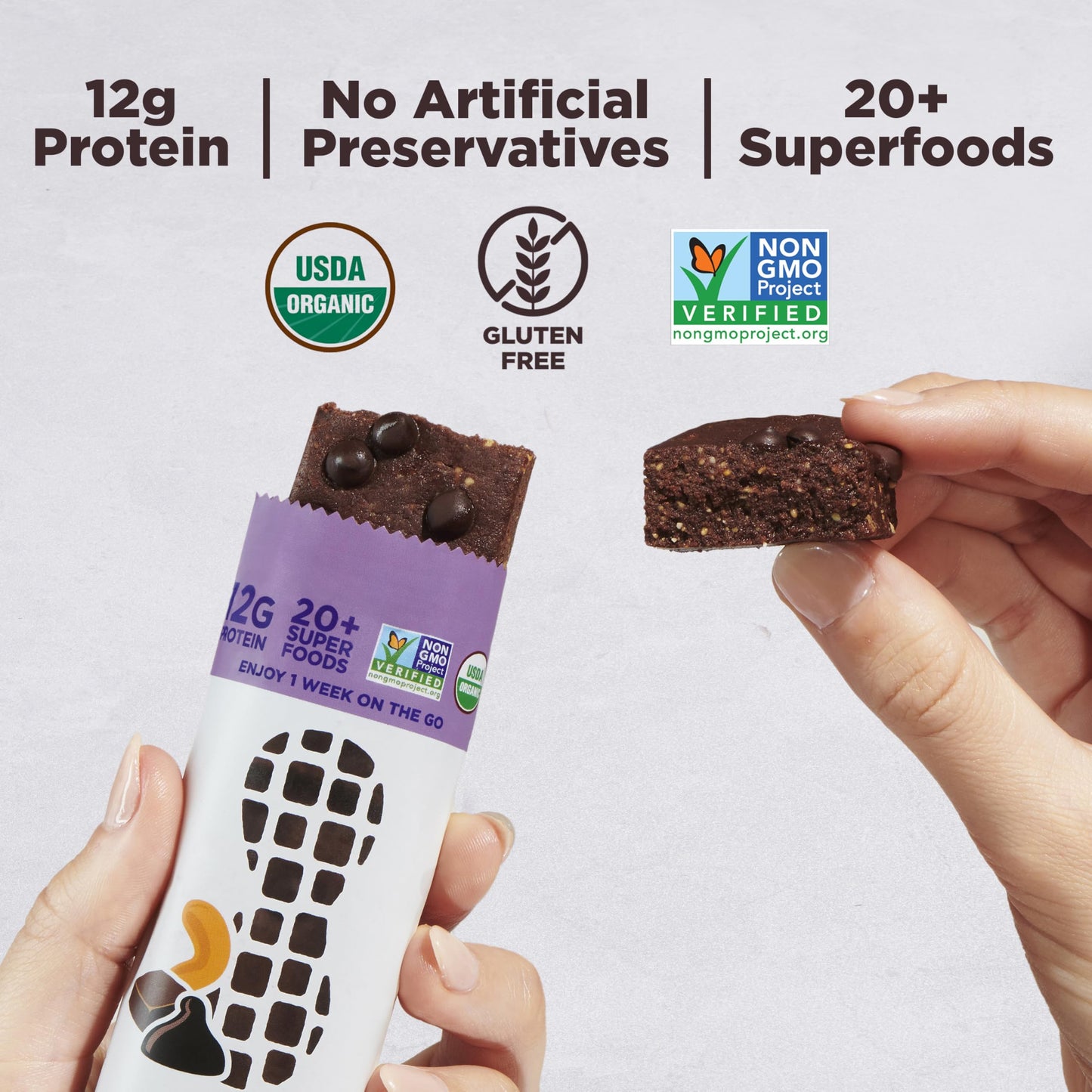 Perfect Bar  Chocolate Brownie Protein Bar  Organic  Gluten Free  Soy Free  Non GMO  No Sugar fermented-style flavors  2.2 Ounce Bar  10 Count