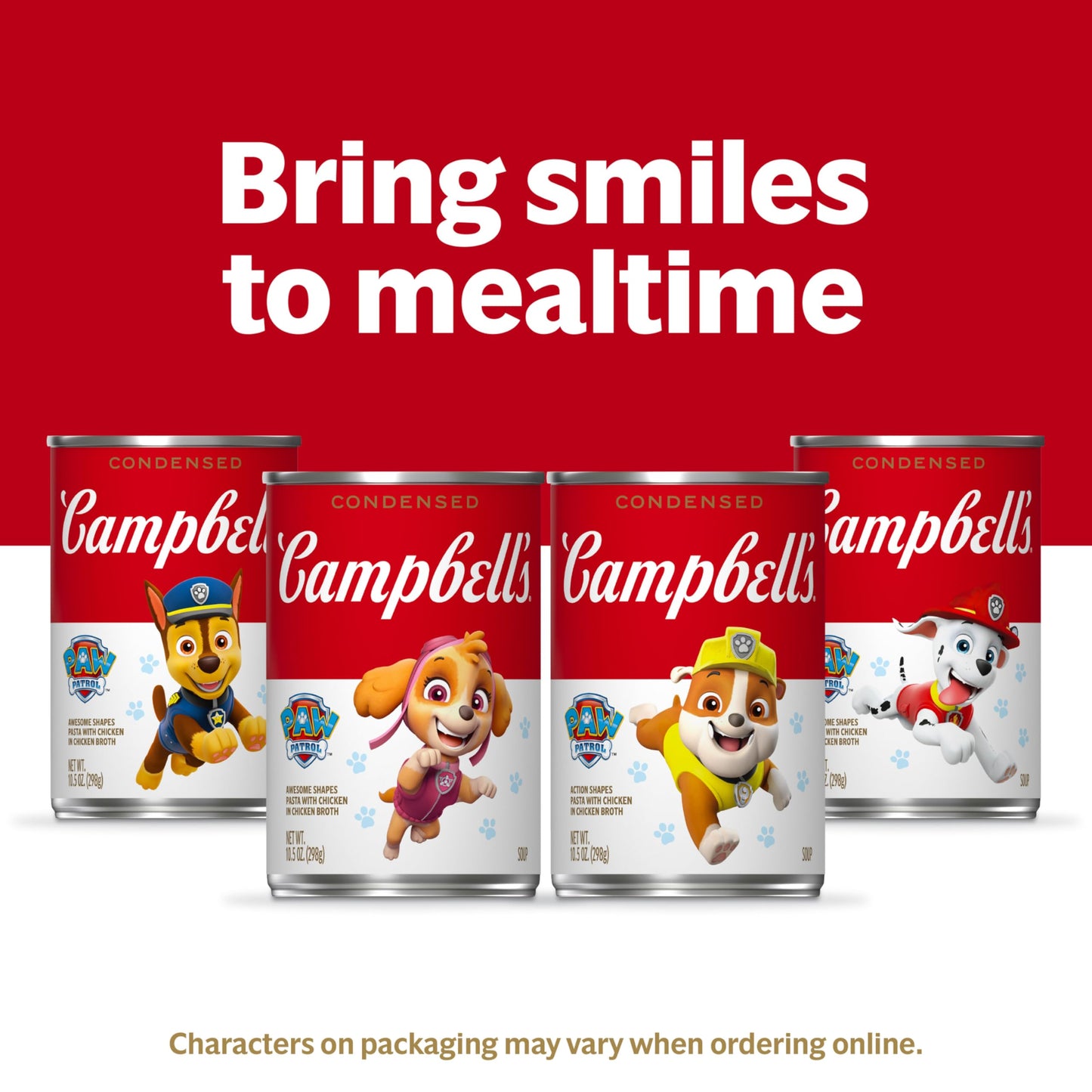 Campbells Condensed Kids Soup, Paw Patrol Awesome Shapes Pasta With Chicken In Chicken Broth, 10.5 Oz Can (4 Pack)