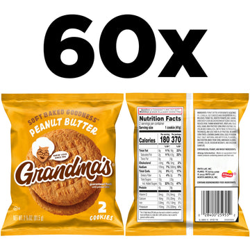 Grandma'S Peanut Butter Cookies, 2.5 Ounce (Pack Of 60)