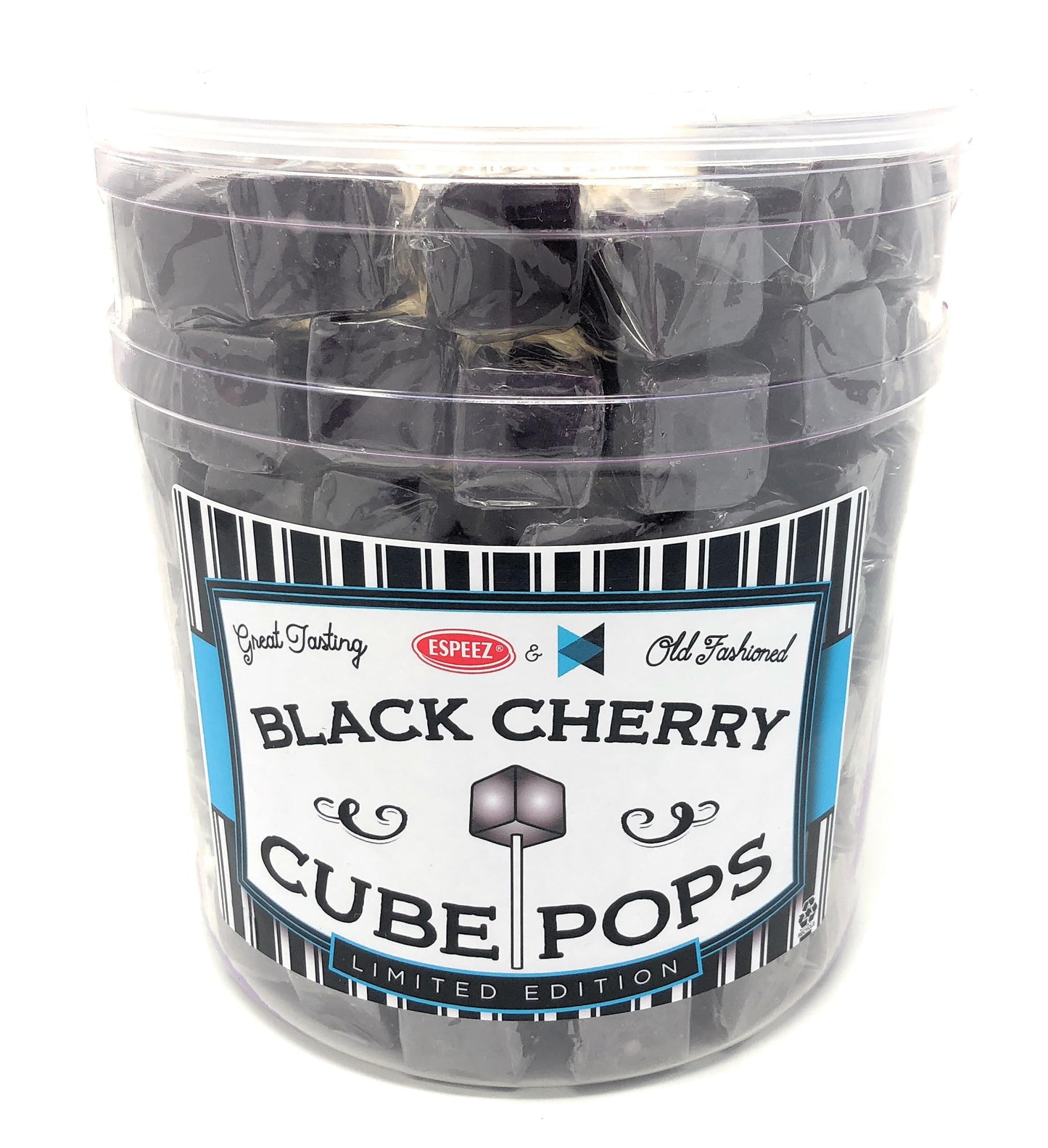 Hard Candy Cube Lollipop Suckers: Individually Wrapped Flavored Sucker Pack by Espeez - Old Fashioned Square Party Pops in Bulk - Black Cherry, 100 Count