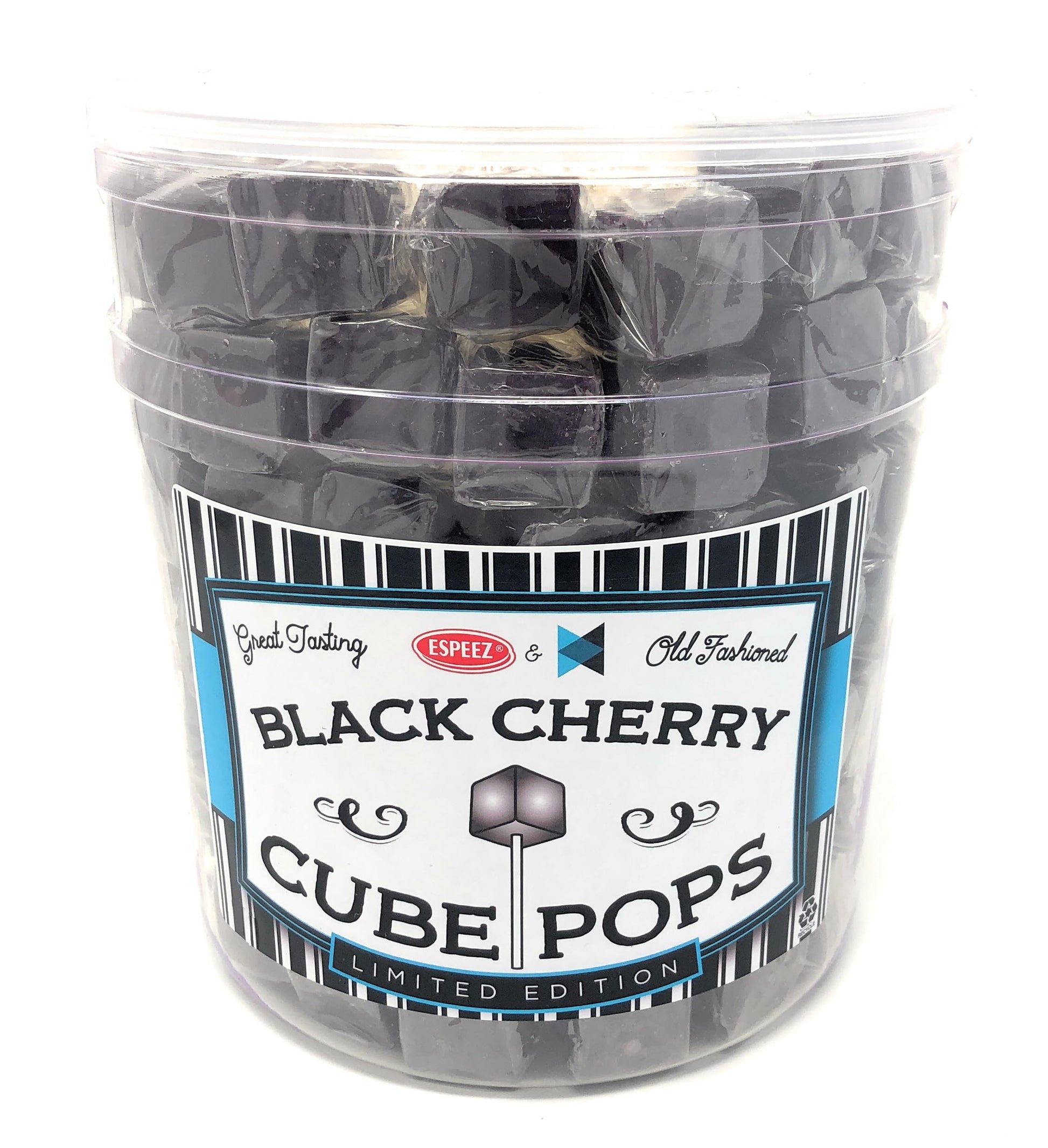 Hard Candy Cube Lollipop Suckers: Individually Wrapped Flavored Sucker Pack by Espeez - Old Fashioned Square Party Pops in Bulk - Black Cherry, 100 Count