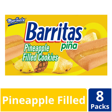 Marinela Barritas Piña Pineapple Soft Filled Cookie Bar | 1 Pack (8 Count)