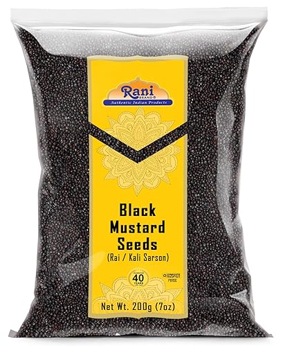 Rani Black Mustard Seeds Whole Spice (Kali Rai) 7Oz (200G) ~ All Natural | Gluten Friendly | Non-Gmo | Vegan | Indian Origin