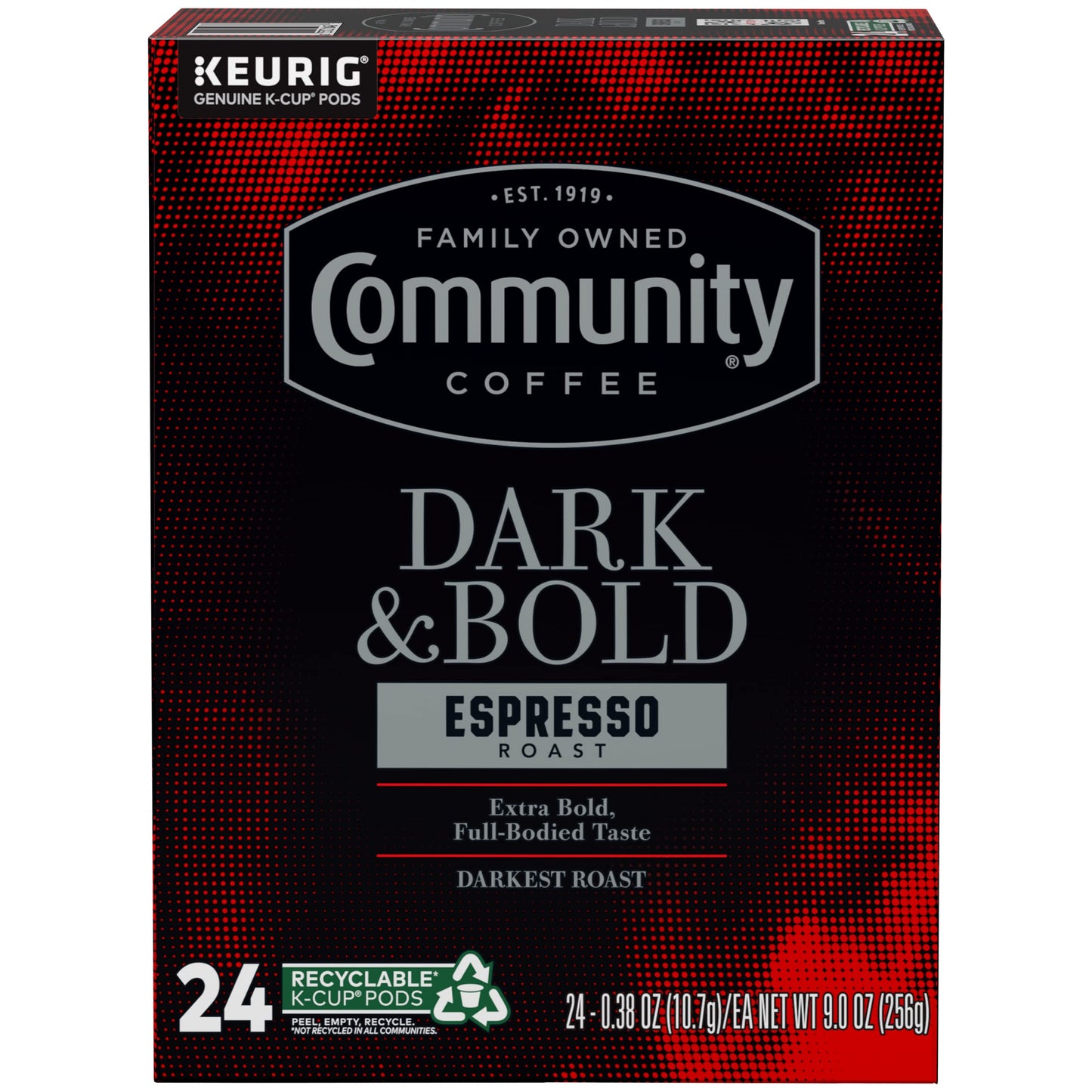Community Coffee Dark & Bold Espresso Roast Coffee Pods, Compatible with Keurig 2.0, 24 Count (Pack of 1)