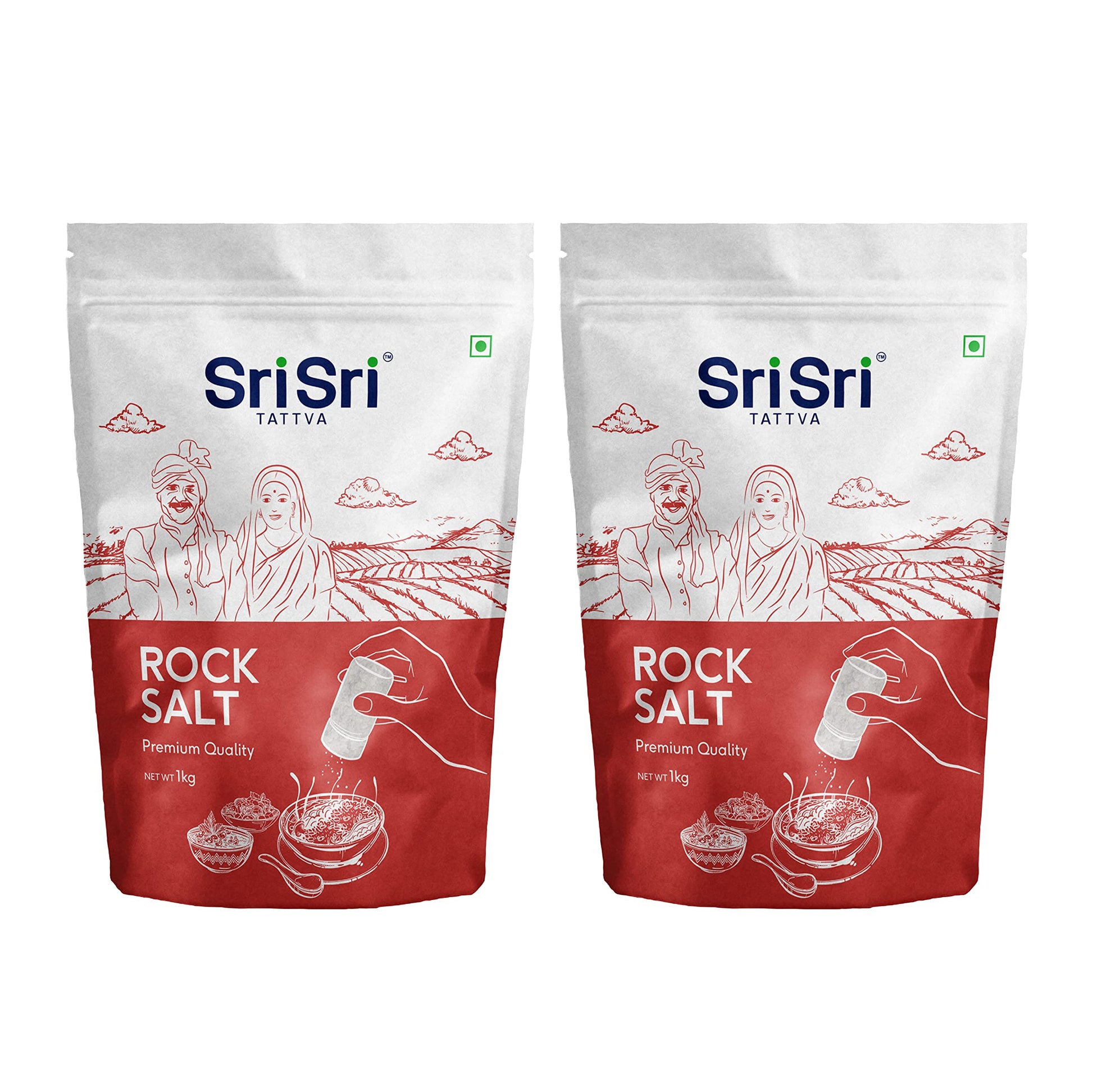 Sri Sri Tattva Shuddhta Ka Naam Rock Salt - Sendha Namak For A Healthy Life - 1Kg (Pack Of 2)