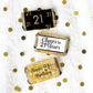 Distinctivs Black And Gold 21St Birthday Party Mini Candy Bar Wrappers - 45 Stickers, 21St Birthday Decorations