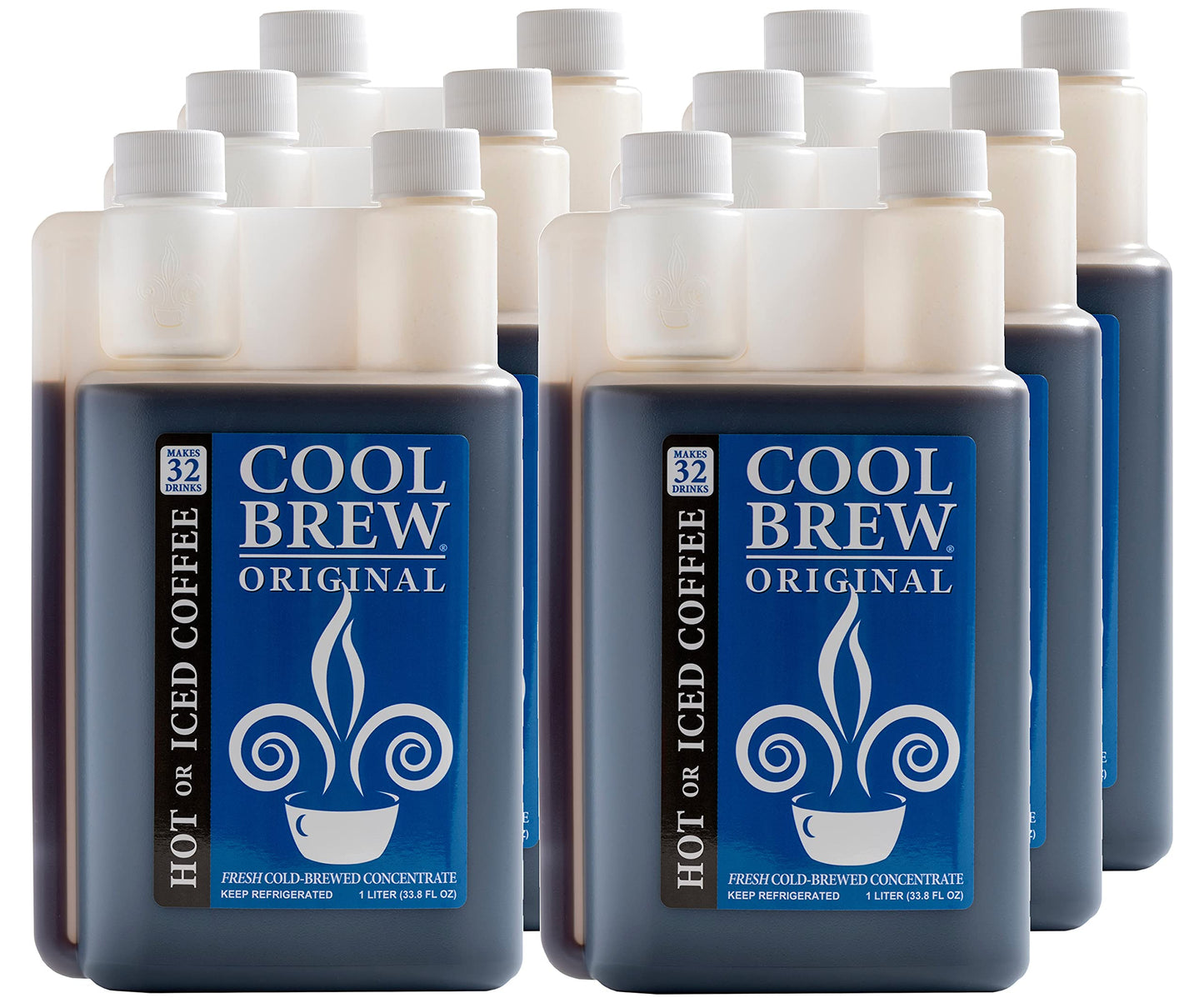 Coolbrew Original 6 Pack - 32 Drinks Per Bottle - Fresh Cold Brew Liquid Concentrate - For Iced Or Hot Coffee, Unsweetened, No P