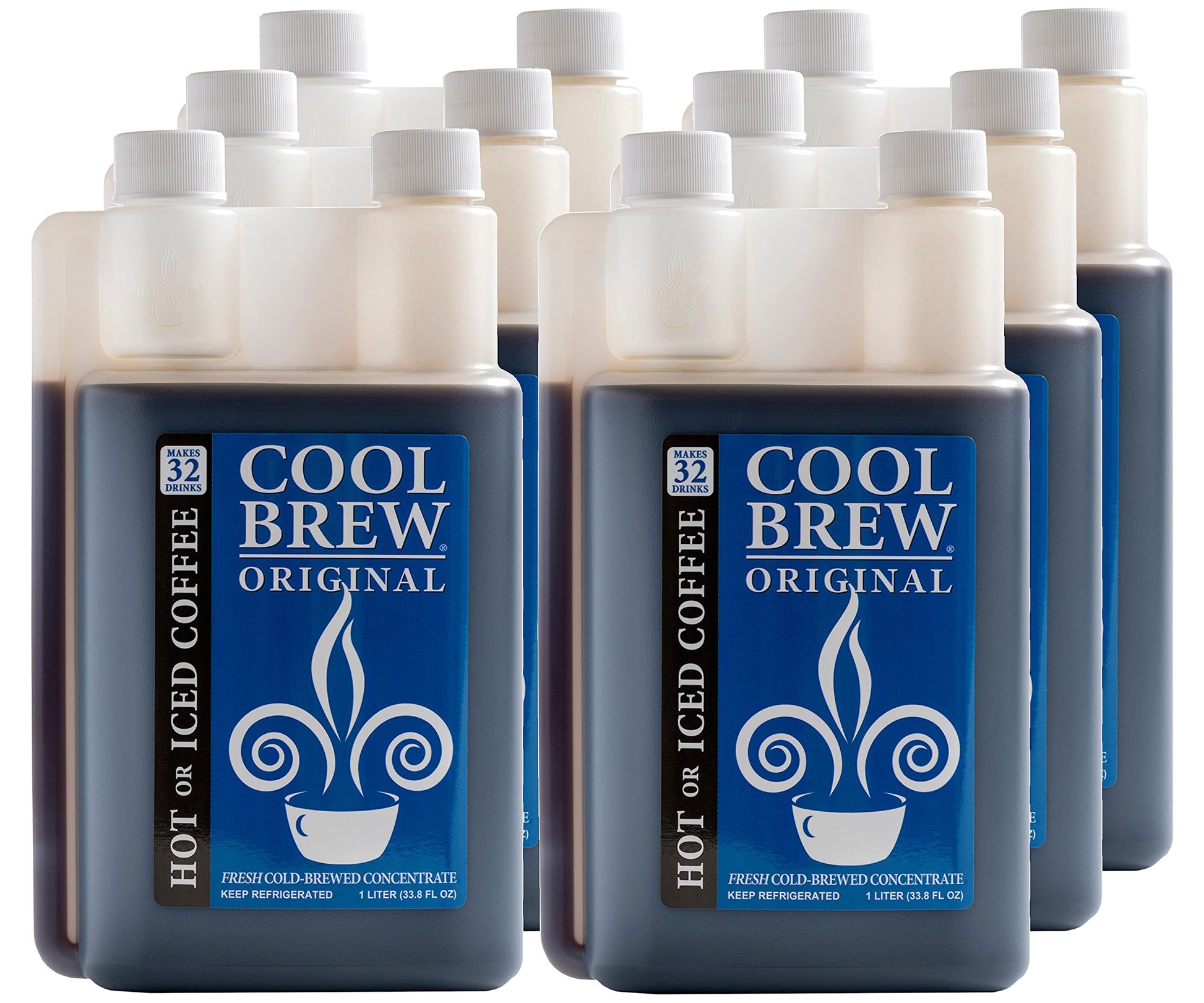 Coolbrew Original 6 Pack - 32 Drinks Per Bottle - Fresh Cold Brew Liquid Concentrate - For Iced Or Hot Coffee, Unsweetened, No P