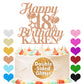 Happy Birthday Cake Topper Personalized Cake Decorations Double-Sided Glitter Cake Topper Custom Gifts with Any Age & Name for H