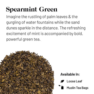 Kusmi Tea - Spearmint Green - Organic Blend Of Gunpowder Green Tea With Mint - Peppermint Tea - Enjoy Hot Or Ice - Organic Flavo