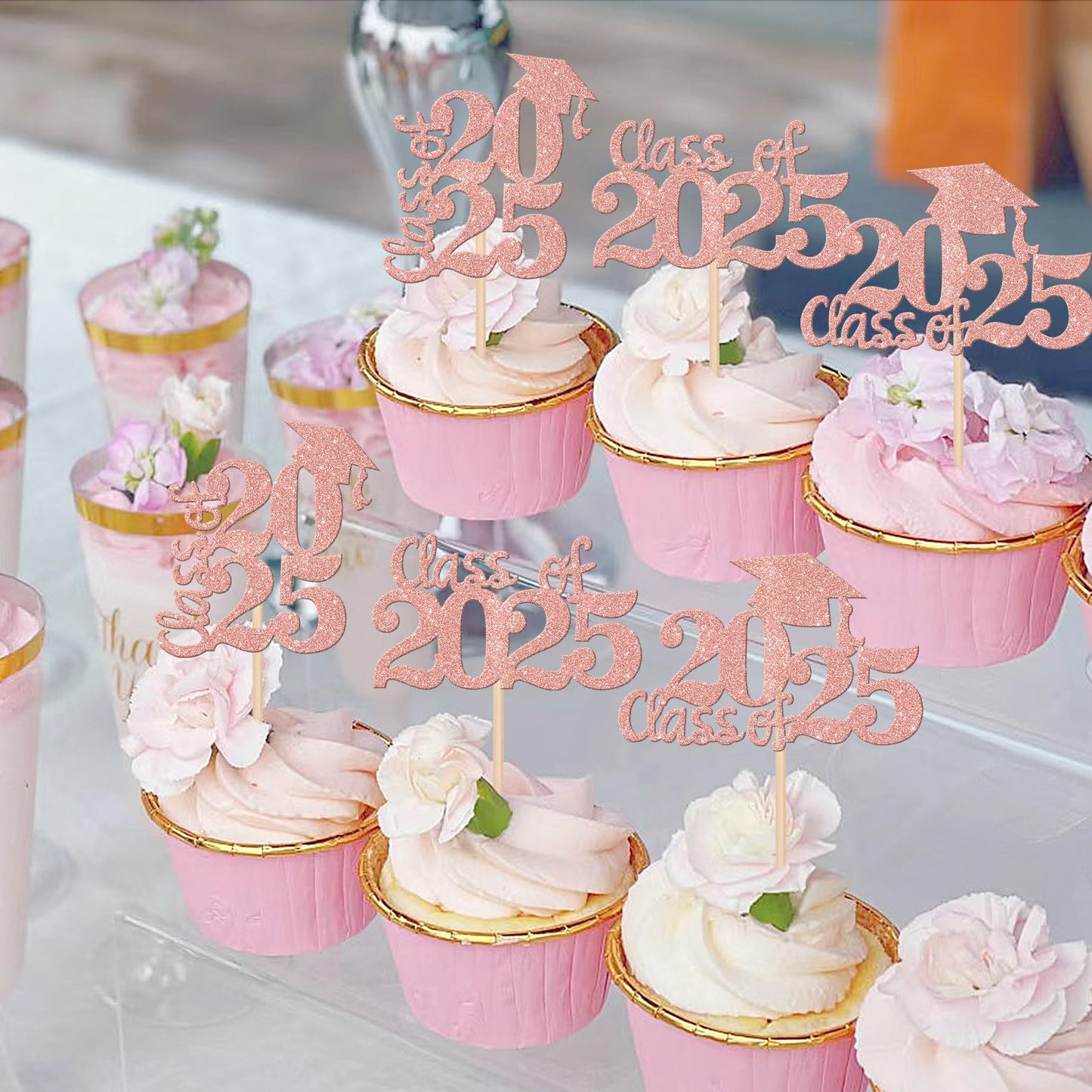 30 Pcs 2025 Graduation Cap Cupcake Toppers Class Of 2025 Cupcake Picks University Graduation Cake Decorations For 2025 Graduatio